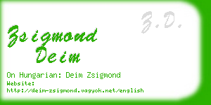 zsigmond deim business card